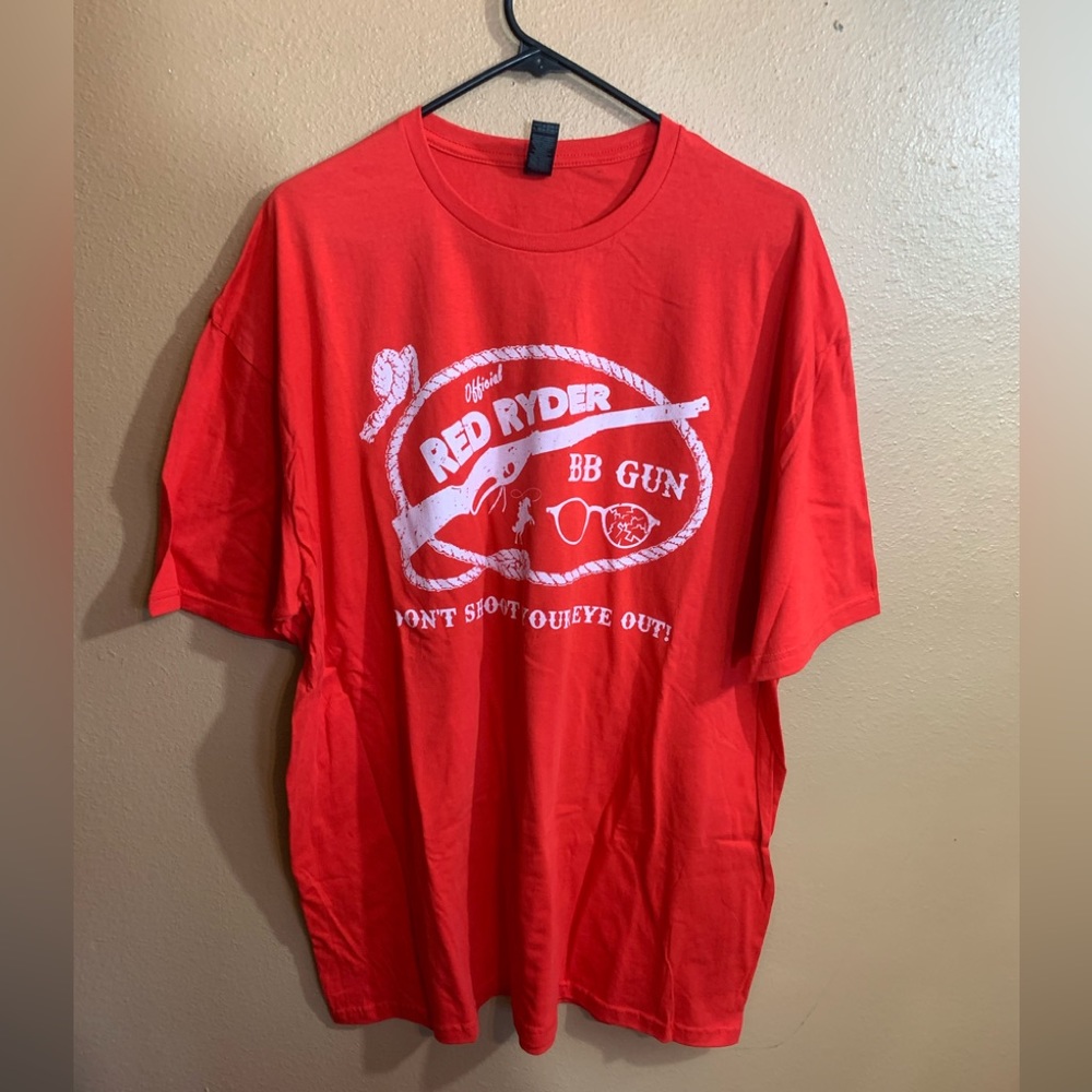 Christmas Story Red Ryder BBGun Print Red T-Shirt -2XL